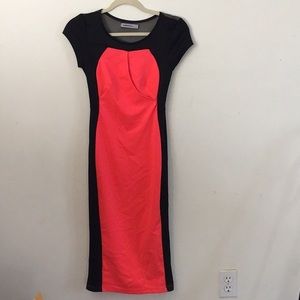 Gorgeous junior size black pink orange dress
